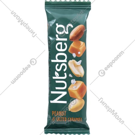 Батончик арахисовый «Nutsberg» с соленой карамелью, 40 г