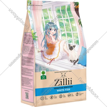 Корм для кошек «Zillii» Sensitive Digestion Cat, белая рыба, 10 кг