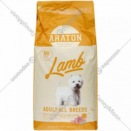 Корм для собак «Araton Lamb» с ягненком, 15 кг
