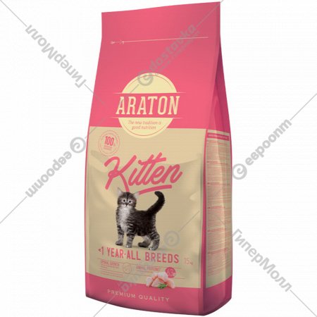 Корм для котят «Araton» курица, до 1 года, 15 кг