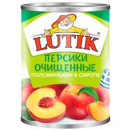 Персики консервированные Lutikо половинками в сиропе, 410 г