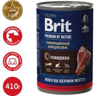 Консервы для собак «Brit» Premium by Nature, говядина, 410 г