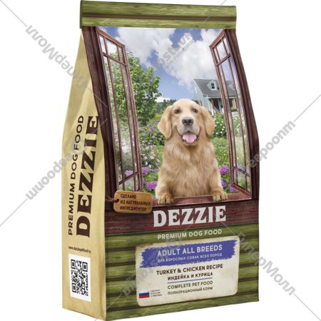 Корм для собак «Dezzie» Adult Dog, индейка/курица, 15 кг