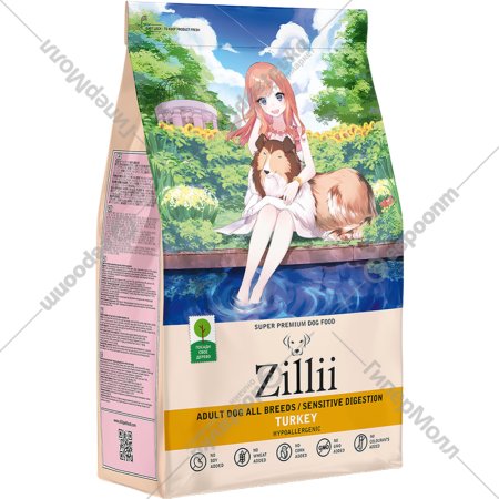 Корм для собак «Zillii» Adult Dog Sensitive Digestion, индейка, 3 кг