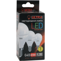 

Лампа светодиод. LED G45 8,5W E14 3000K