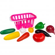 Набор игрушечных продуктов «Лена» Это полезно!, овощи в корзине, RS-09453