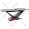 Обеденный стол «Signal» Dolce Ceramic, эффект серого мрамора/орех, 180-240/95/76 New, DOLCESZOR180