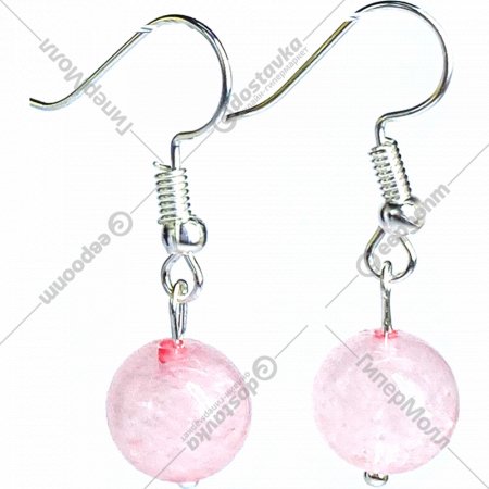Элитные серьги «Розовый кварц №2» 40884