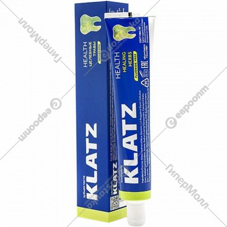Зубная паста «Klatz health» целебные травы без фтора, 75 мл