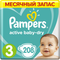 

Подгузники"PAMPERS"(BabyDry,6–10кг,р.3)