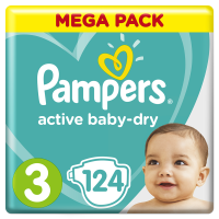 

Подгузники "PAMPERS" (6–10 кг,р.3) 124шт