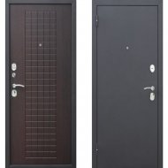 Дверь входная «Гарда» Муар 8 мм, Черный муар/Венге, R, 205х96 см