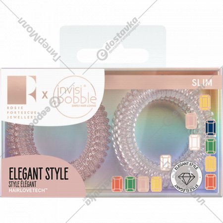 Резинка-браслет для волос «Invisibobble» Slim Pink Glasses, 8 шт