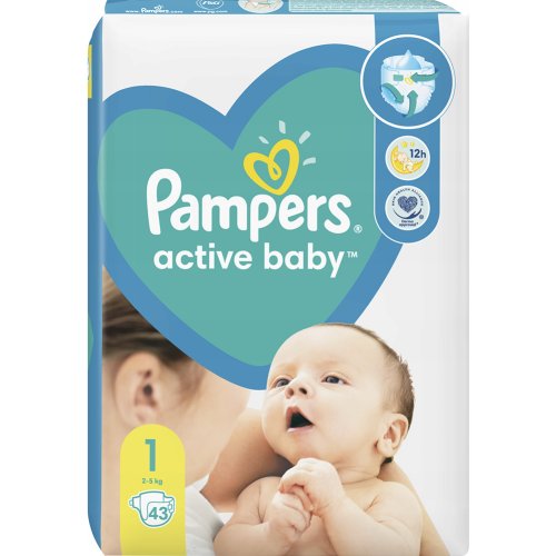 Подгузники «Pampers» New Baby-Dry, 2-5 кг, 1 размер, 43 шт