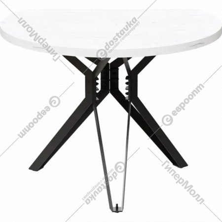 Обеденный стол «Millwood» Ванкувер, ЛДСП дуб белый крафт/черный, 100х100х75 см
