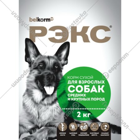 Корм для собак «Рэкс» крупных и средних пород, 2 кг