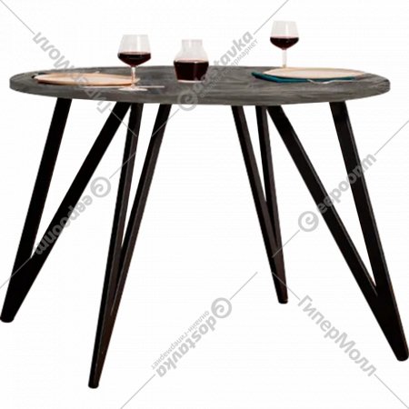 Обеденный стол «Millwood» Женева 2 18 мм, ЛДСП сосна пасадена/черный, 90х90х75 см