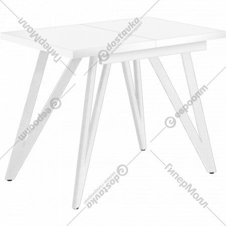Обеденный стол «Millwood» Женева 3 раздвижной, ЛДСП белый/белый, 100/140х60х76 см