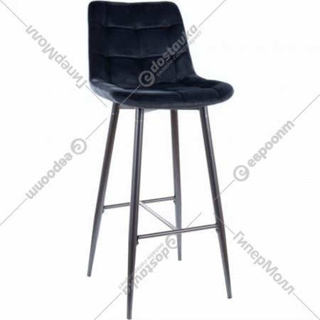 Барный стул «Signal» Chic H-1 Velvet Bluvel 19, черный/черный, CHICH1VCC