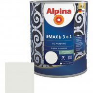 Эмаль «Alpina» Ral9003, по ржавчине, 3 в 1, белая, 0.75 л