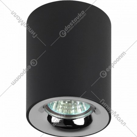 Декоративная подсветка «ЭРА» OL1 GU10 BK/CH GU10, черный/хром, 80х100 мм