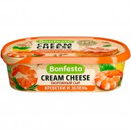 Сыр творожный «Bonfesto» Кремчиз, креветка и зелень, 65%, 140 г
