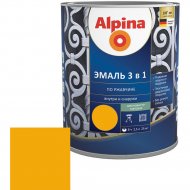 Эмаль «Alpina» Ral1021, по ржавчине, 3 в 1, желтая, 2.5 л