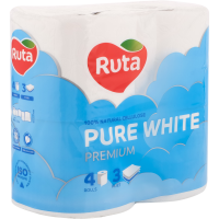 

Бумага туал"RUTA PURE WHITE"(бел,3сл)4шт
