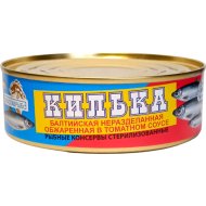 Консервы рыбные Браславрыба килька балтийская, неразделанная, обжаренная, в томатном соусе, 220 г
