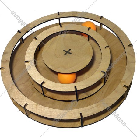 Игрушка для кошек деревянная, круглая, 15х5 см