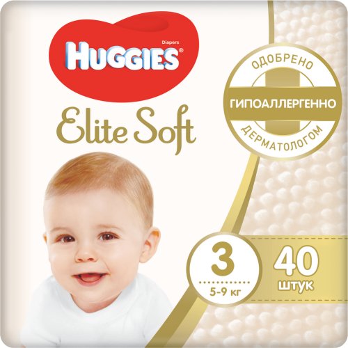 Подгузники «Huggies» Elite Soft, размер 3, 5-9 кг, 40 шт.