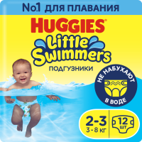 

Дет.тр-подг."HUGGIES"Lit.Swim.(3-8кг)12ш