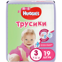 

Трусики-подг."HUGGIES" girl(7-11кг,19шт)