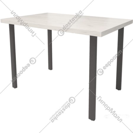 Обеденный стол «Millwood» Прага 18 мм, ЛДСП дуб белый крафт/черный, 100х70х73 см