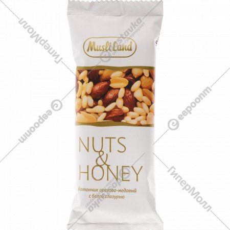 Батончик орехово-медовый «Nuts» с белой глазурью, 45 г