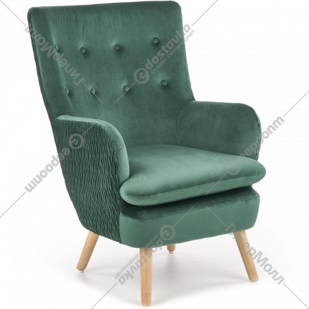 Кресло «Halmar» Ravel, темно-зеленый/натуральный