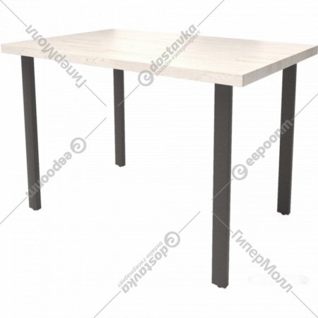 Обеденный стол «Millwood» Прага, ЛДСП дуб белый крафт/черный, 160х80х75 см