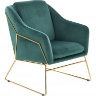 Кресло «Halmar» Soft 3, темно-зеленый/золотой