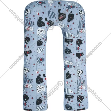 Подушка для беременных «Amarobaby» U-образная Котики, AMARO-40U-Ko, серый