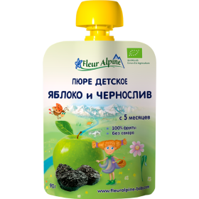 Пюре фруктовое «Fleur Alpine» яблоко и чернослив, 90 г
