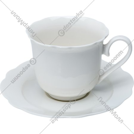 Чашка с блюдцем фарфоровая, DW1206-white, 250 мл