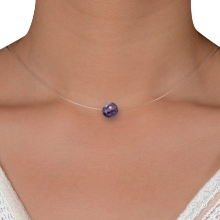 Чокер-невидимка Аметист с камнем, 40940