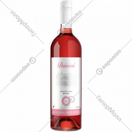 Вино безалкогольное «Denovi» виноградное розовое, полусладкое, 0.75 л