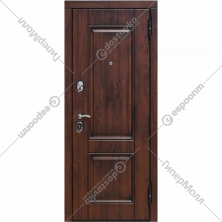 Дверь входная «Гарда» Вена, Грецкий Орех/Белый Матовый, R, 205х96 см