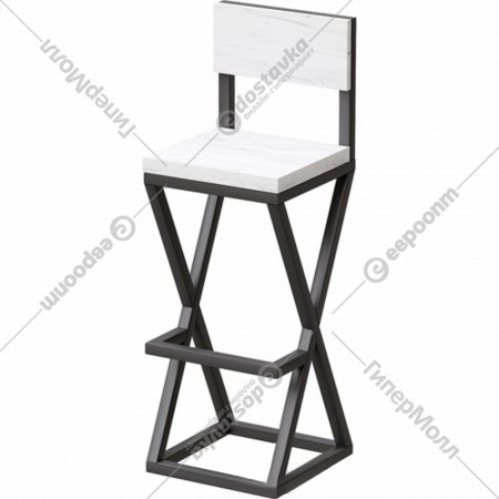 Полубарный стул «Millwood» Вена 2, ЛДСП дуб белый крафт/черный, 36х33х85 см