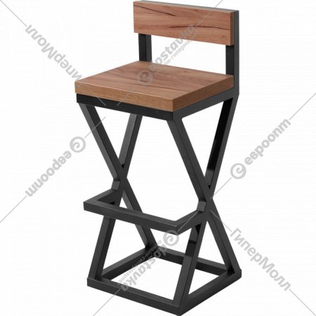 Полубарный стул «Millwood» Вена 2, ЛДСП дуб табачный крафт/черный, 36х33х85 см