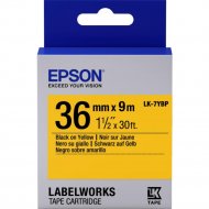 Картридж-лента для термопринтера «Epson» LK7YBP Pastel Blk/Yell 36/9, C53S657005