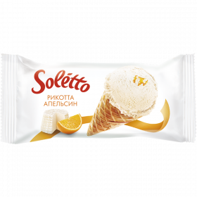 Мо­ро­же­ное сли­воч­ное с аро­ма­том  «Soletto» ри­кот­та апель­син, 7%, 75 г