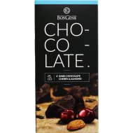 Шоколад BonGenie темный с вишневыми кусочками и миндалем, 85 г