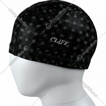 Шапочка для плавания «Cliff» силиконовая с лайкрой 3D, CS-530, черный